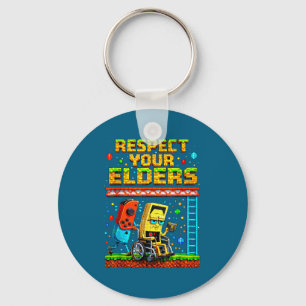 Respect Your Elders Retro Gaming Funny Gamer Contr Key Ring