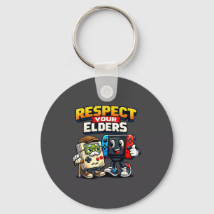 Respect Your Elders Retro Gaming Funny Gamer Contr Key Ring