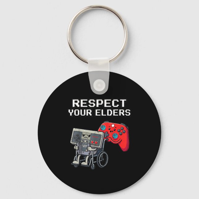 Respect Your Elders Retro Gaming Funny Gamer Contr Key Ring (Front)