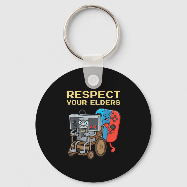Respect Your Elders Retro Gaming Funny Gamer Contr Key Ring (Front)