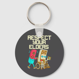 Respect Your Elders Retro Gaming Funny Gamer Contr Key Ring