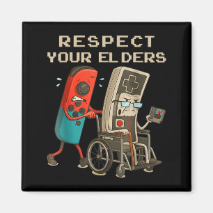Respect Your Elders Retro Gaming Funny Gamer Contr Magnet