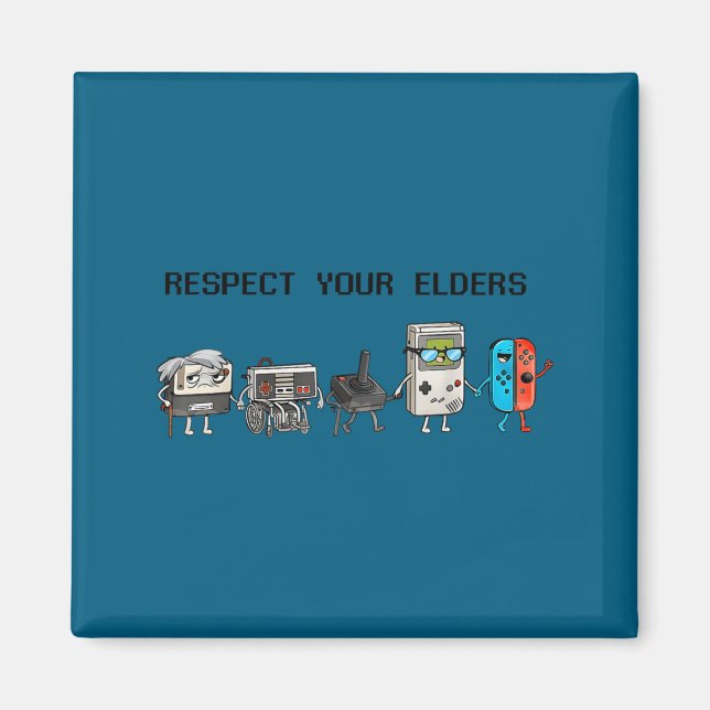 Respect Your Elders Retro Gaming Funny Gamer Contr Magnet (Front)