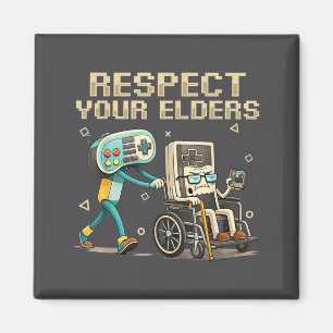 Respect Your Elders Retro Gaming Funny Gamer Contr Magnet