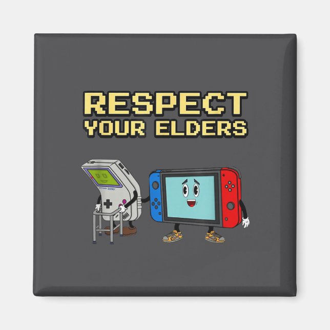 Respect Your Elders Retro Gaming Funny Gamer Contr Magnet (Front)