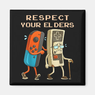 Respect Your Elders Retro Gaming Funny Gamer Contr Magnet