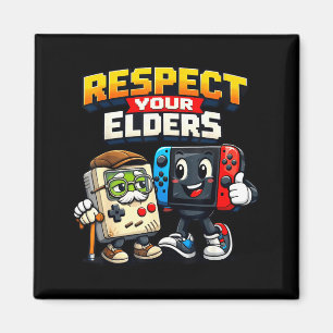 Respect Your Elders Retro Gaming Funny Gamer Contr Magnet
