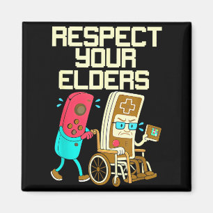 Respect Your Elders Retro Gaming Funny Gamer Contr Magnet