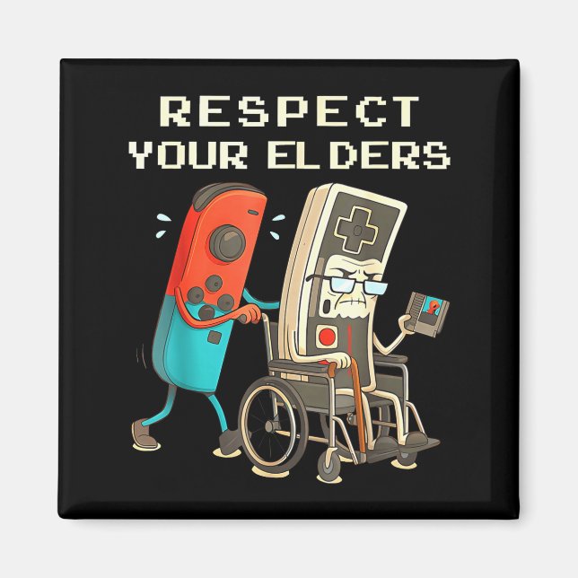 Respect Your Elders Retro Gaming Funny Gamer Contr Magnet (Front)