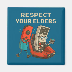 Respect Your Elders Retro Gaming Funny Gamer Contr Magnet