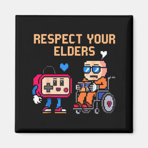Respect Your Elders Retro Gaming Funny Gamer Contr Magnet