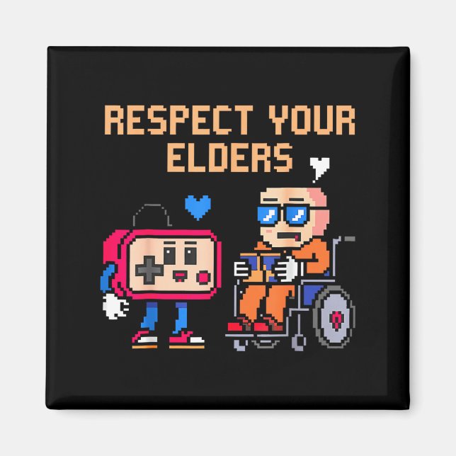 Respect Your Elders Retro Gaming Funny Gamer Contr Magnet (Front)