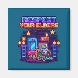 Respect Your Elders Retro Gaming Funny Gamer Contr Magnet
