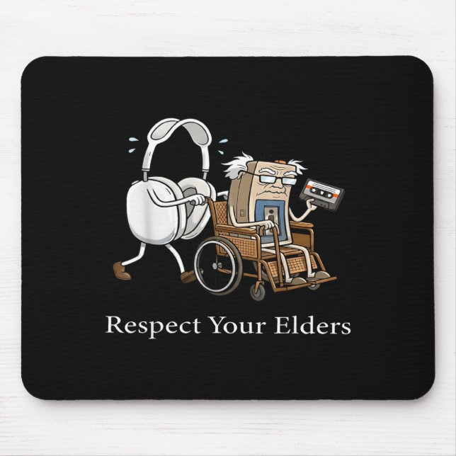 Respect Your Elders Retro Gaming Funny Gamer Contr Mouse Pad (Front)