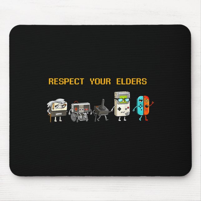 Respect Your Elders Retro Gaming Funny Gamer Contr Mouse Pad (Front)