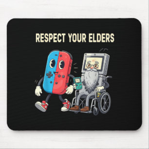 Respect Your Elders Retro Gaming Funny Gamer Contr Mouse Pad