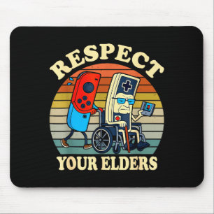 Respect Your Elders Retro Gaming Funny Gamer Contr Mouse Pad