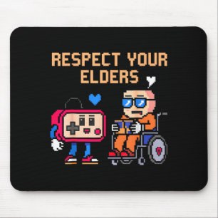 Respect Your Elders Retro Gaming Funny Gamer Contr Mouse Pad