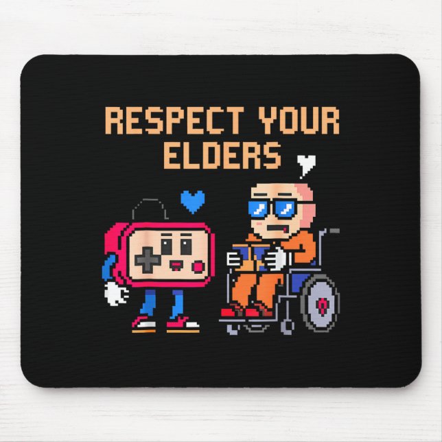 Respect Your Elders Retro Gaming Funny Gamer Contr Mouse Pad (Front)