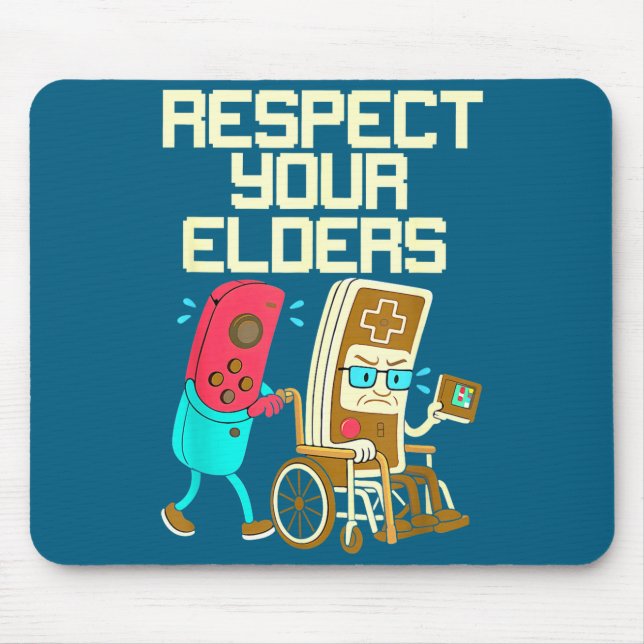 Respect Your Elders Retro Gaming Funny Gamer Contr Mouse Pad (Front)