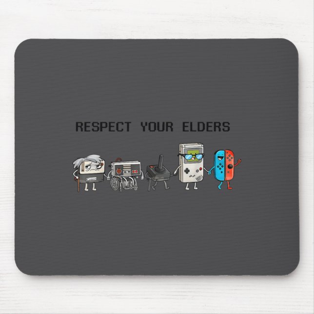 Respect Your Elders Retro Gaming Funny Gamer Contr Mouse Pad (Front)