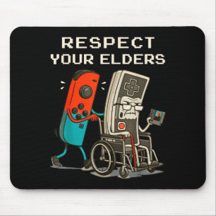 Respect Your Elders Retro Gaming Funny Gamer Contr Mouse Pad