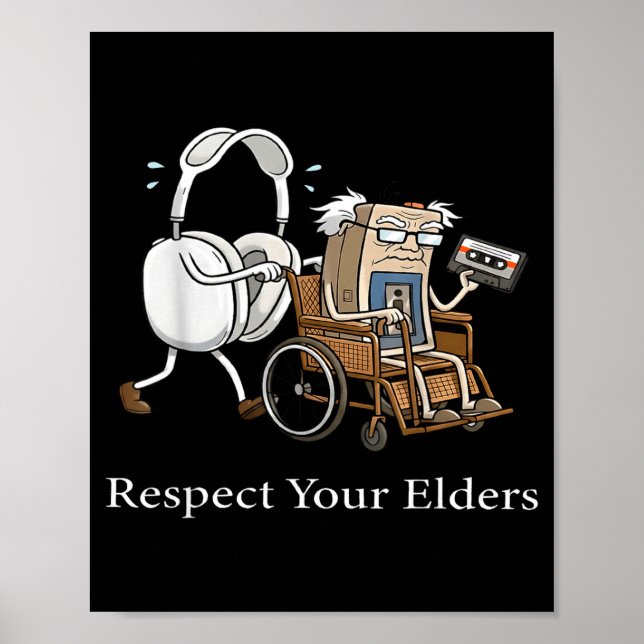 Respect Your Elders Retro Gaming Funny Gamer Contr Poster (Front)