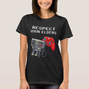 Respect Your Elders Retro Gaming Funny Gamer Contr T-Shirt