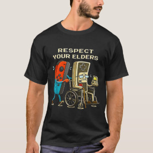 Respect Your Elders Retro Gaming Funny Gamer Contr T-Shirt