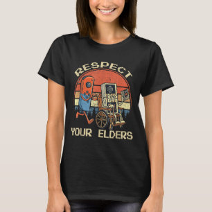 Respect Your Elders Retro Gaming Funny Gamer Contr T-Shirt
