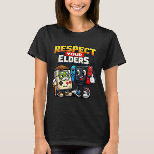 Respect Your Elders Retro Gaming Funny Gamer Contr T-Shirt