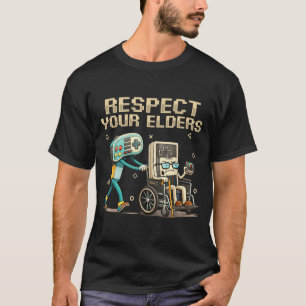 Respect Your Elders Retro Gaming Funny Gamer Contr T-Shirt