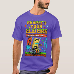 Respect Your Elders Retro Gaming Funny Gamer Contr T-Shirt