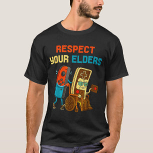 Respect Your Elders Retro Gaming Funny Gamer Contr T-Shirt