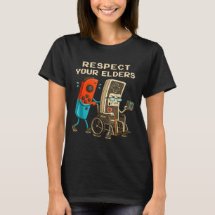 Respect Your Elders Retro Gaming Funny Gamer Contr T-Shirt