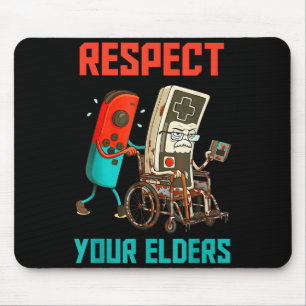 Respect Your Elders Retro Gaming Video Gamer 80s B Mouse Pad