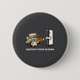 Respect Your Elders T Retro 90s Gaming  6 Cm Round Badge