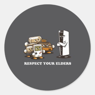 Respect Your Elders T Retro 90s Gaming  Classic Round Sticker