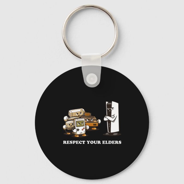 Respect Your Elders T Retro 90s Gaming  Key Ring (Front)