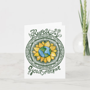 Respect Your Mother Earth Day Mandala Card