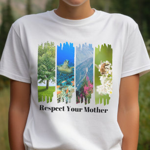 Respect your mother earth day Tee, brush stroke Tri-Blend Shirt