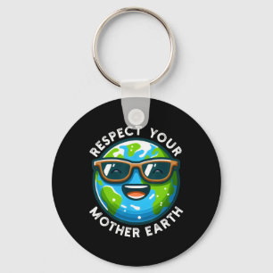 Respect Your Mother Earth Funny Earth Day 2025 Key Ring