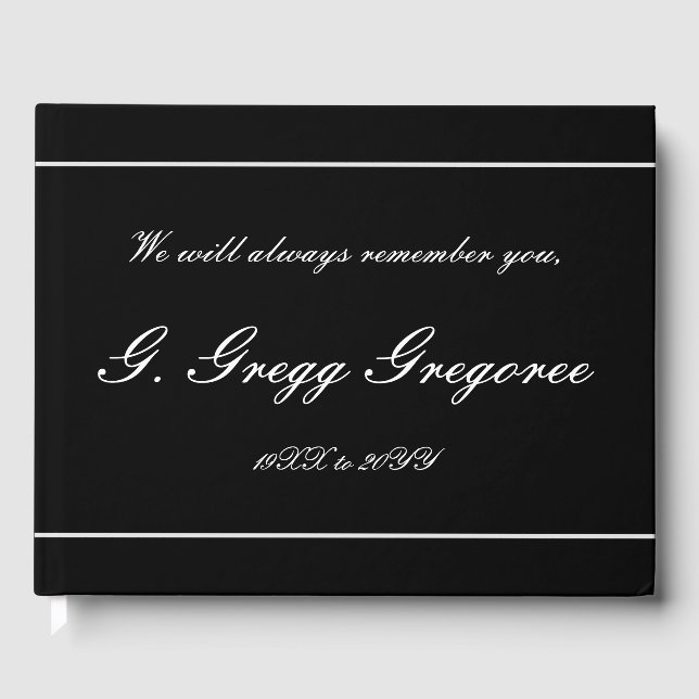Respectable and Elegant Funeral Guest Book (Front)