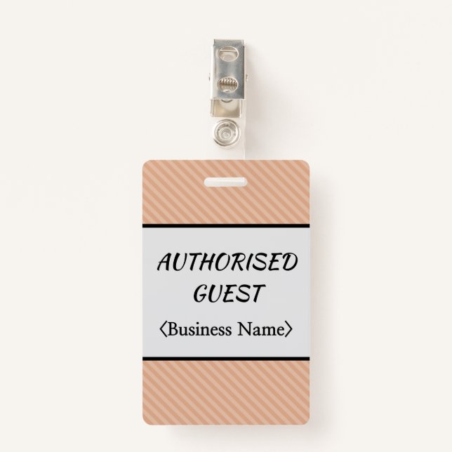 Respectable "AUTHORISED GUEST" Badge ID Badge (Front with Clip)