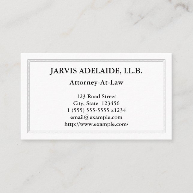 Respectable, Conservative & Plain Business Card (Front)