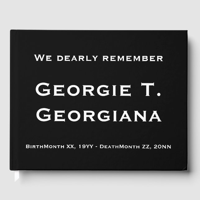 Respectable & Elegant Funeral Guest Book (Front)