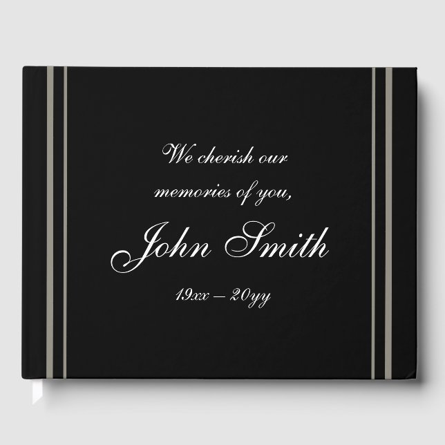 Respectable & Elegant Funeral/Memorial Guestbook (Front)