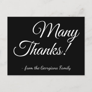 Respectable, Elegant "Many Thanks!" Postcard