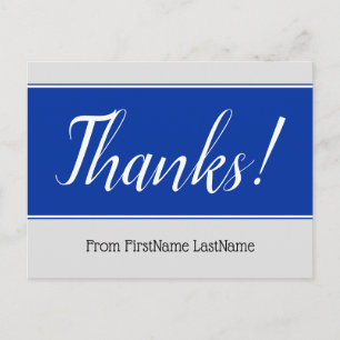 Respectable, Elegant "Thanks!" Postcard