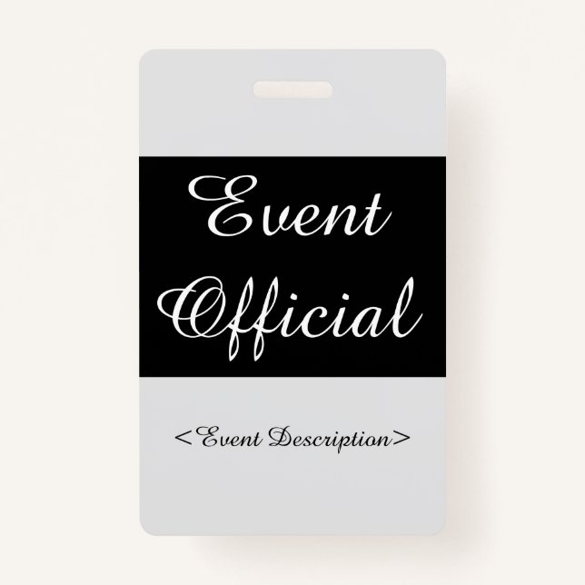 Respectable "Event Official" Badge ID Badge (Front)